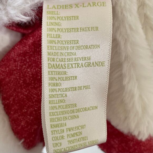 GREEN TEA Faux Fur Lined Puffer Vest XL Heather Red Zip Pockets Cozy Warm Soft - Picture 6 of 6